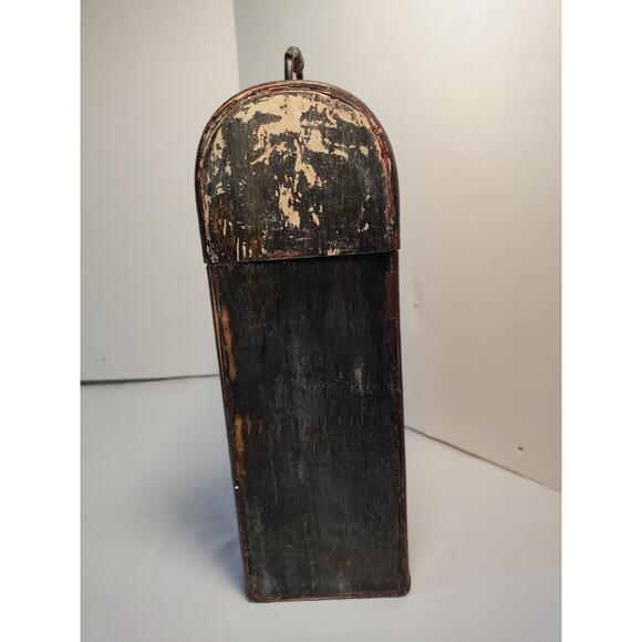 Unbranded 2 Bottle Wine Box Wood Distressed Curved Case With Handle - Picture 2 of 16